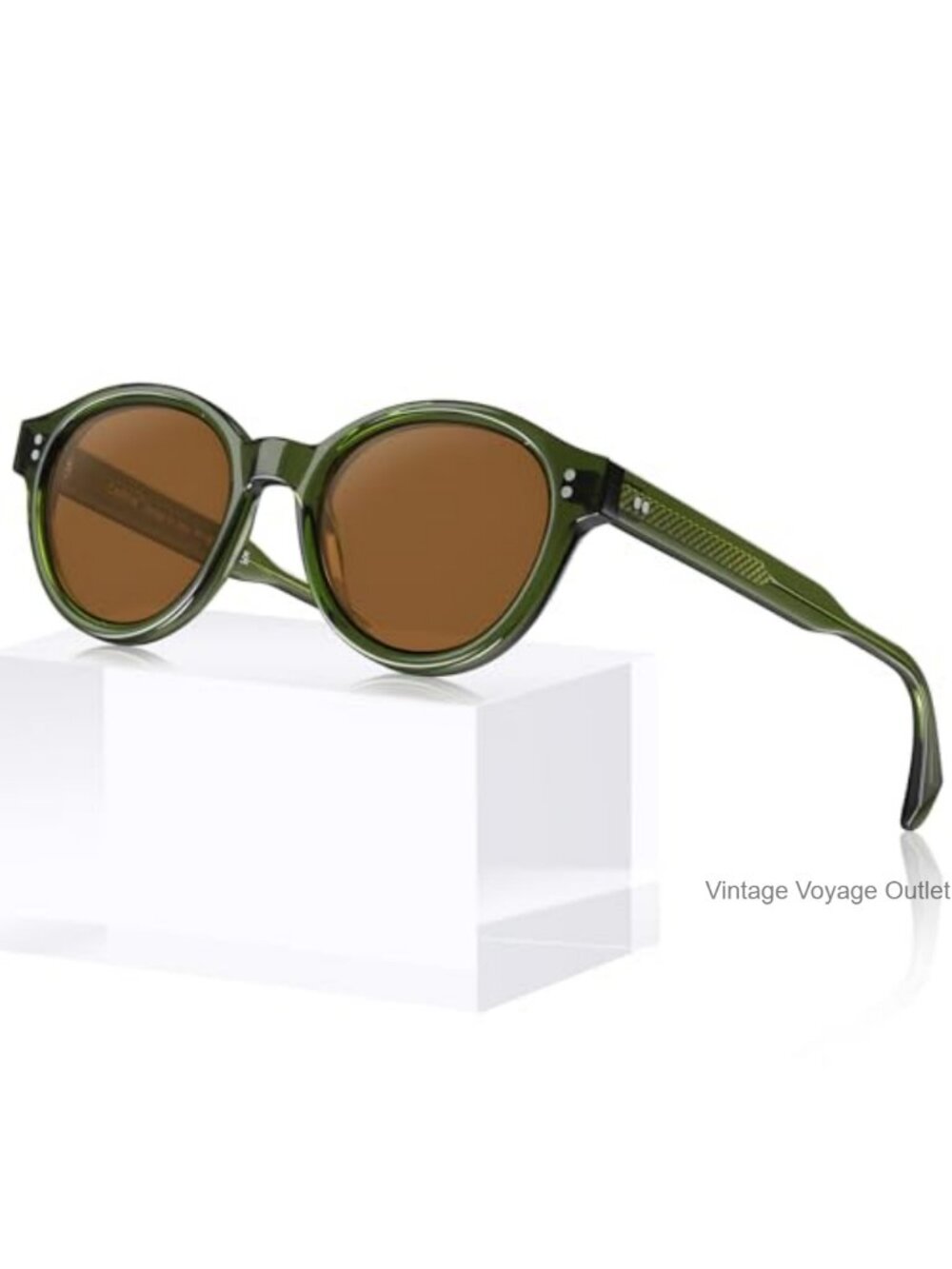 Round Polarized Sunglasses for Women Acetate Frame UV400 Small Face